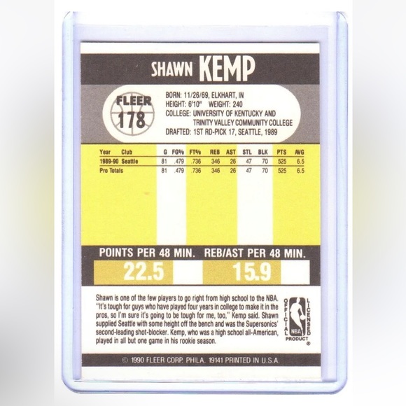 Shawn Kemp Rookie - Picture 2 of 2